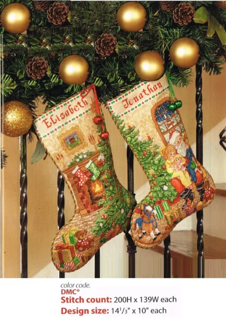 2 Christmas Stockings  Cross Stitch Pattern Only   Yd   Erer