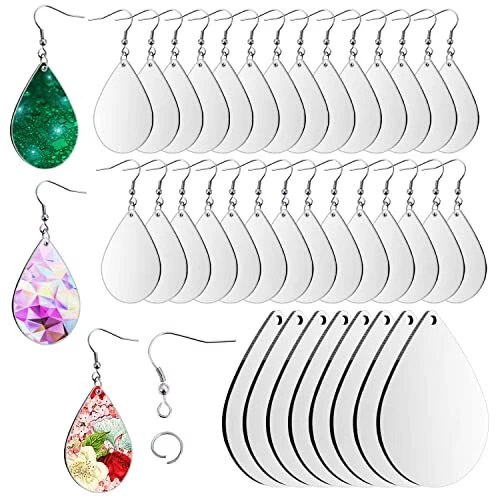 WSICSE 60 Pcs Sublimation Blanks Products, Sublimation Earring Blanks Unfinished
