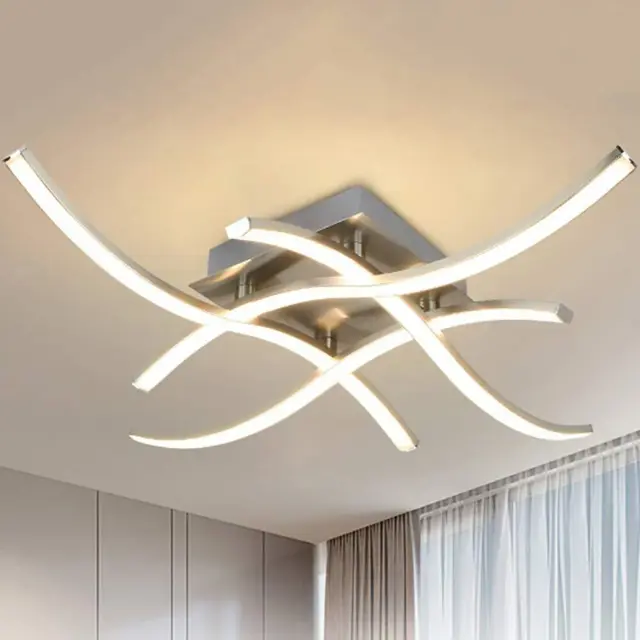 Lampada da soffitto LED PADMA cucina moderna plafoniera soggiorno 18 W cromata merce di seconda scelta