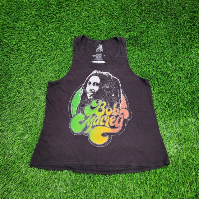 Bob-Marley Distressed Portrait Racerback Tank-Top Womens S 17x24 Legend Reggae