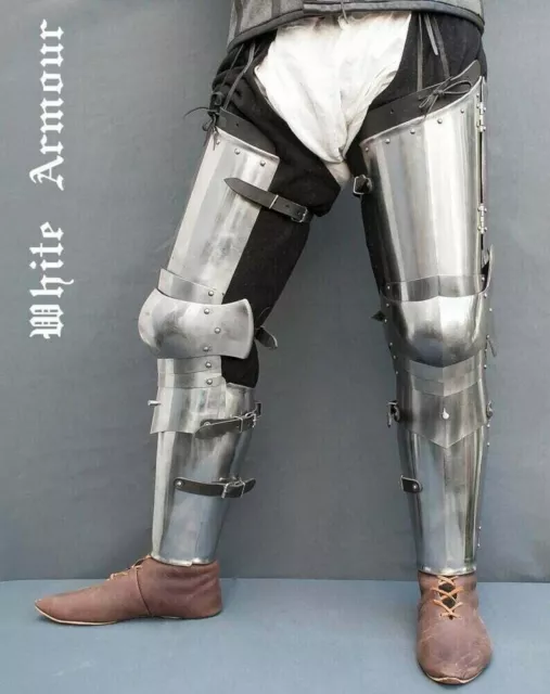 MEDIEVAL LEG COMBAT armor set , plate legs, cuisses with poleyns and ...