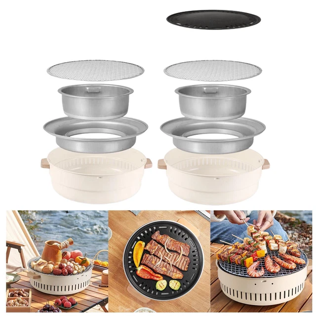 Camping-Grill, kompakter Ofen mit Grillnetz, Grillofen, Grill für BBQ,