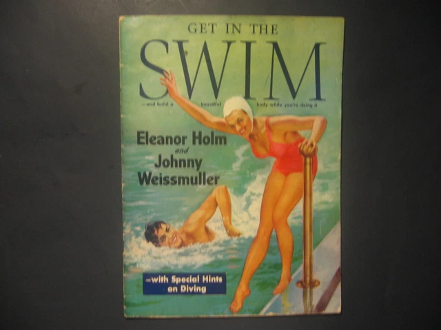 vintage 1940 Get in the Swim magazine Johnny Weissmuller & Eleanor Holm