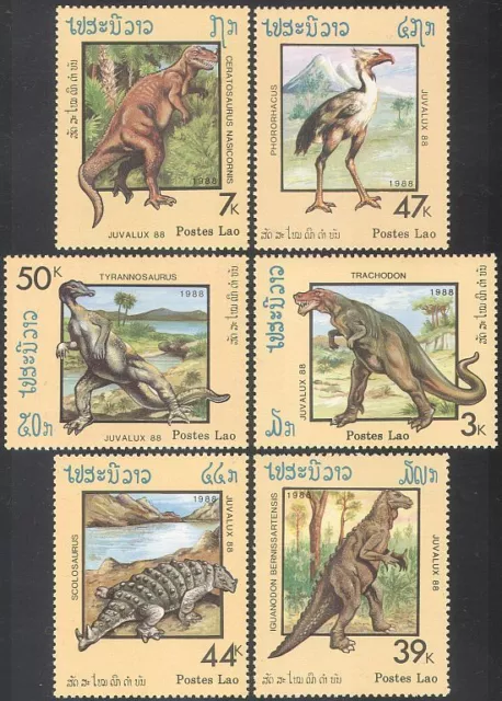 Laos 1988 Prehistoric Animals/Dinosaurs/Reptiles/Nature/StampEx 6v set (b8038)