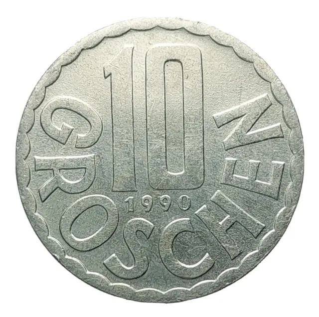 Austria 10 Groschen 1990 Aluminium Coin I55