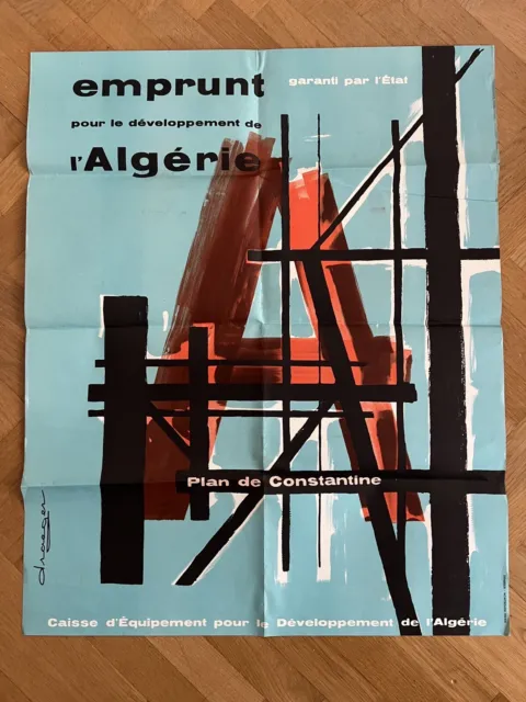 Affiche De Collection. Emprunt Algérie. Plan De Constantine. Draeger