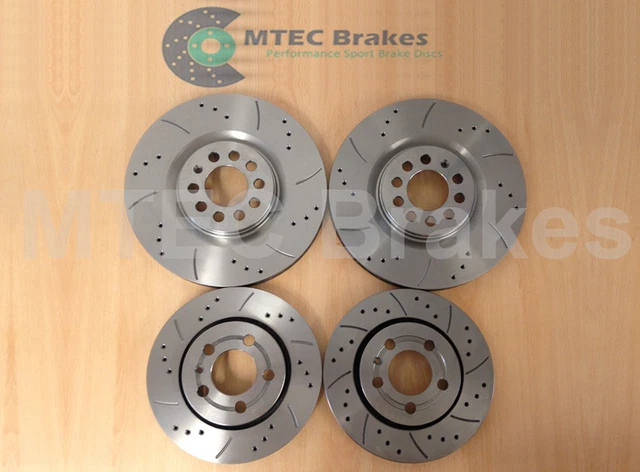Audi SQ5 3.0 BiTDi 2012-17 Drilled & Grooved Brake Discs + MTEC Pads Kit 380mm/330mm
