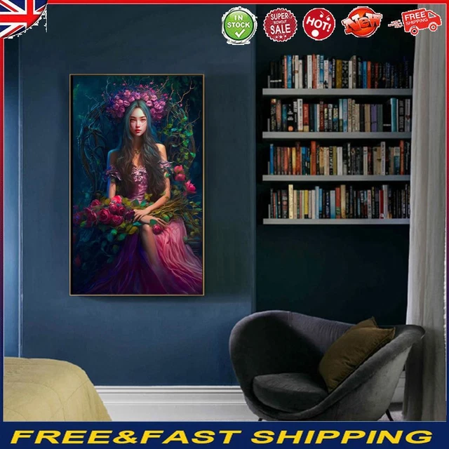 Paint By Numbers Kit DIY Flower Girl Oil Art Picture Craft Home Wall Decor(1) -