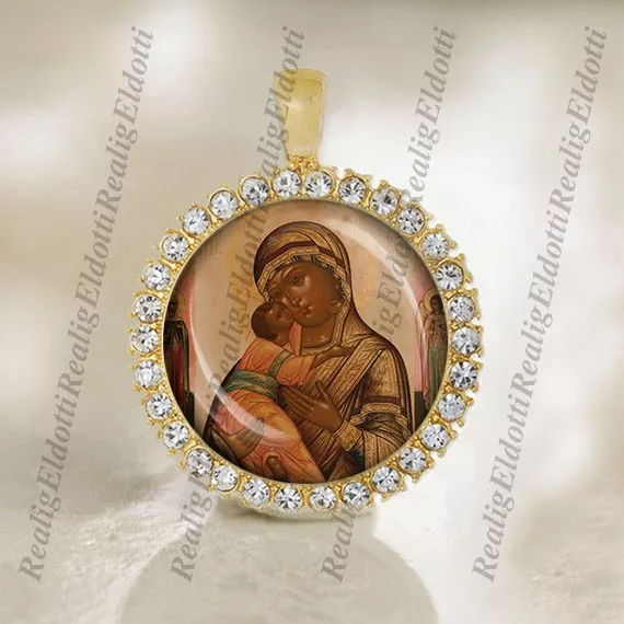 The Theotokos of Vladimir Black Madonna Religious Christian Orthodox Icon Medal