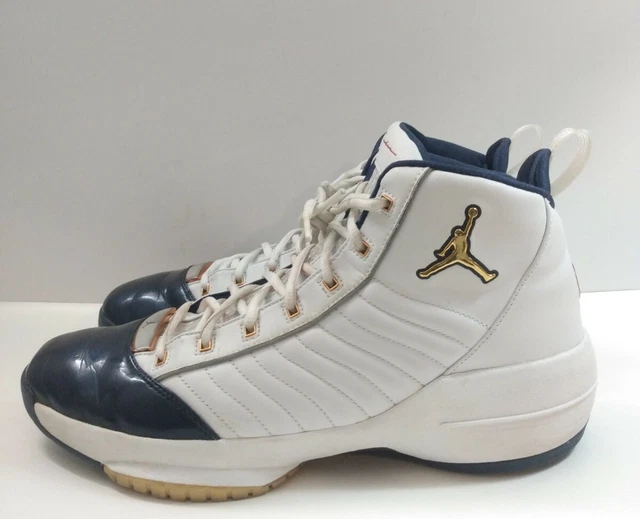 2004 NIKE AIR JORDAN XIX 19 SE USA OLYMPIC WHITE GOLD NAVY BLUE