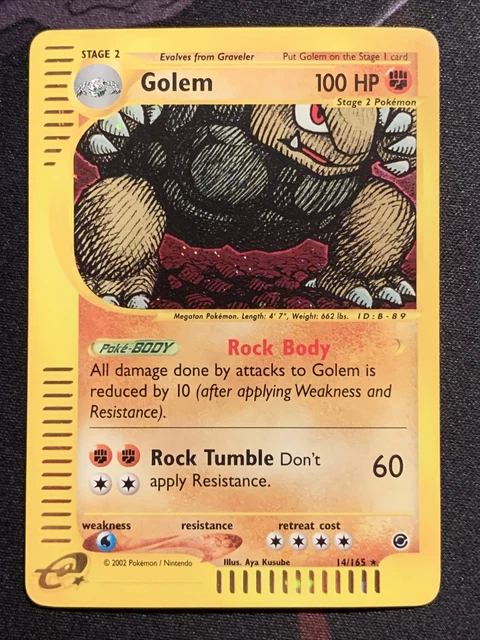 Golem - 14/165 - Holo Rare Expedition Base Set E-Series TCG - Pokemon - Damaged
