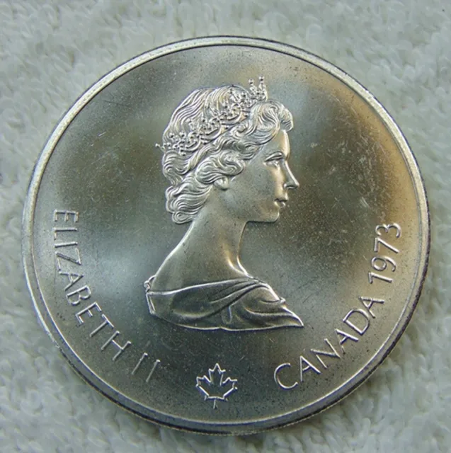 1973 Canada 10 Dollar .925 Silver  Coin~ Elizabeth Ii ~ 1976 Montreal Olympics