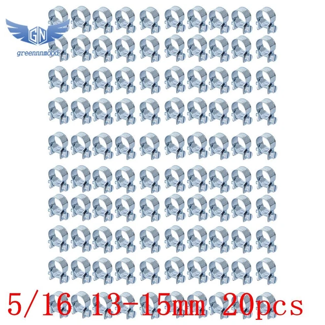 20 Pcs 5/16"（13mm-15mm） Fuel Injection Gas Line Hose Clamps Auto Fuel Clamps