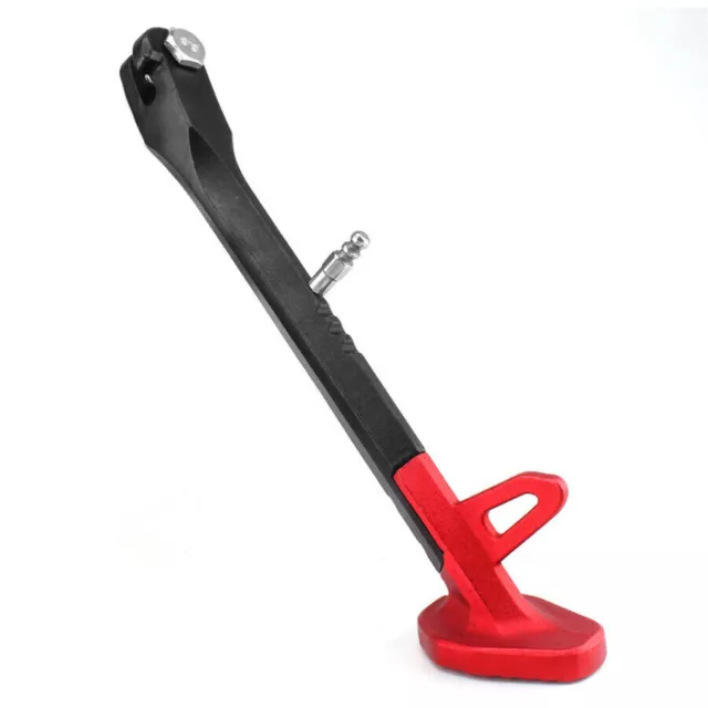 Universal CNC Aluminum Motorcycle Leg Prop Kickstand Single Side Stand Black/Red