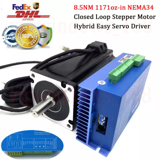 NEMA34 8.5NM 6A Closed-loop Stepper Motor Driver Hybrid Servo Kit&Encoder Cable