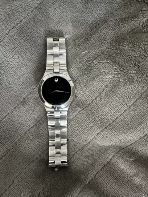 Movado Black Museum Classic With Concave Dot Wrist Watch for Men