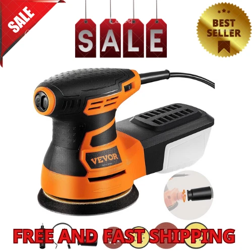 VEVORRANDOM ORBIT SANDER 3A 350W Orbital Sander6 Speeds 13000 OPM 5