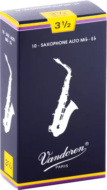 Anches Vandoren saxophone Alto - boite de 10 - Force 3,5 NEUF