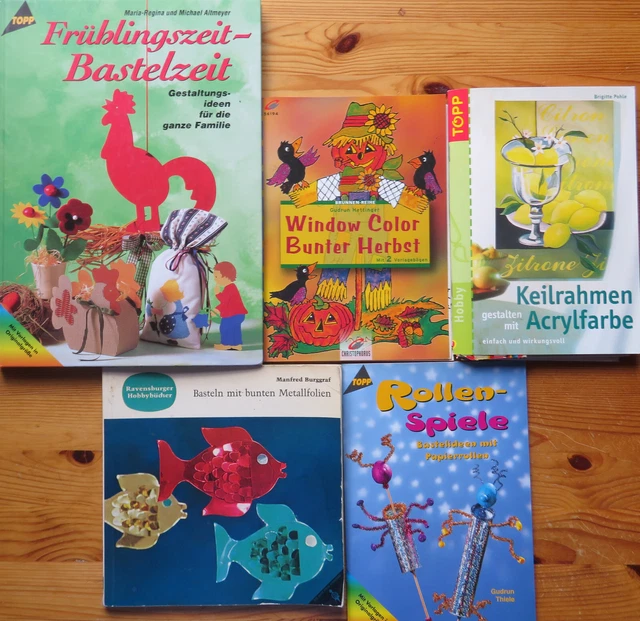 5 Vorlagenbücher Gestaltung Basteln  Window Color  Acrylmalerei  Geschenkideen