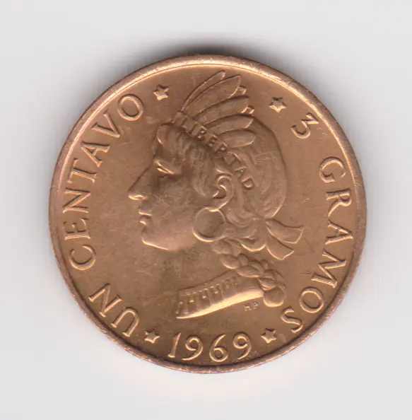 1969 Dominican Republic 1 Centavo KM# 32 | FAO Coin