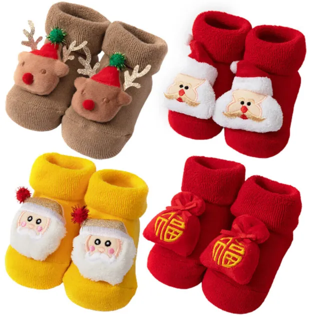 Pantofole antiscivolo bambini bambina ragazzi bambini calze natalizie scarpe inverno calde