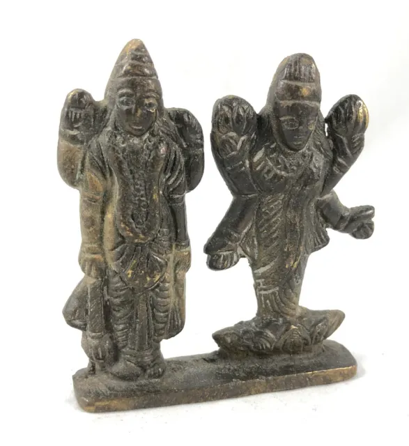Handgefertigter Messing Vishnu Laxmi Stehend Figur Für Diwali Fest Dekor G53-758