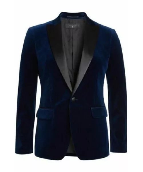 Mens Bespoke Blue Velvet Jacket Evening Cocktail Party Wear Dinner Blazer Coat