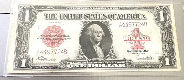 Fr. 40 1923 $1 One Dollar Red Seal Legal Tender United States Note