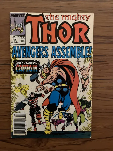 The Mighty Thor #390 Marvel Comics 1988 Captain America wields Mjolnir