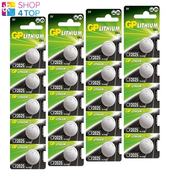 20 GP LITHIUM Cell Cr2025 Batteries Dl2025 3V Coin Cell Button Exp 2029 ...