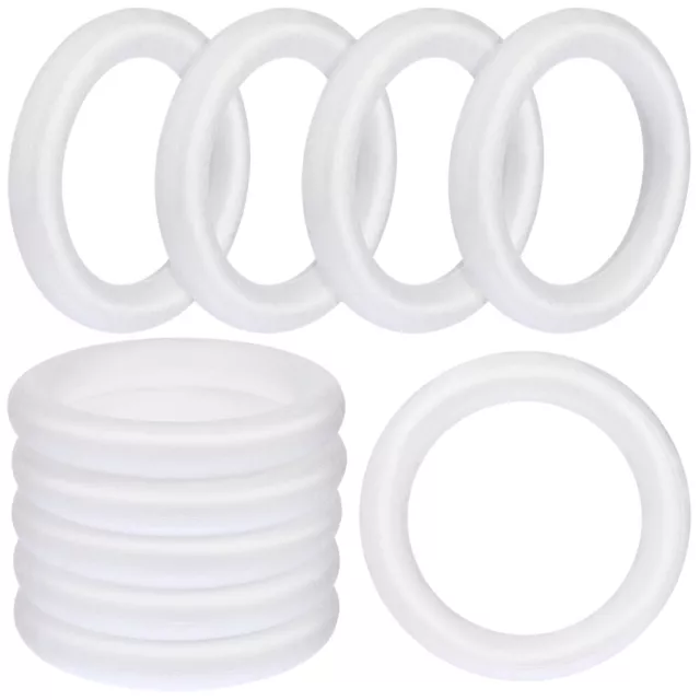 10 Pcs Polystyrene Foam Wreath White Circular Ring Chritmas Garland