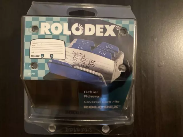 Rolodex Covered Card File Holder 2.25" x 4" Address Phone 125 Cards Vtg 1999