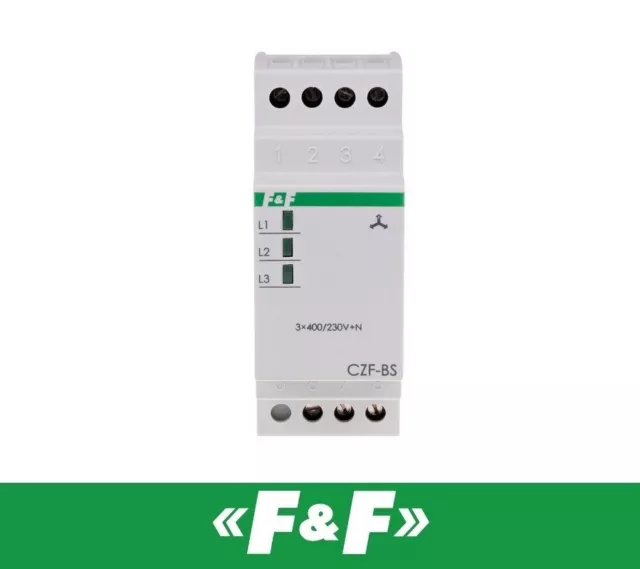 F&F CZF-BS Phasenüberwachungsrelais 3x 400V + N 10A mit Signalisierung 2x Module