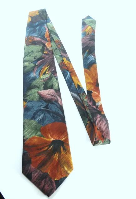 Hardy Ames Hibiscus Floral Print Tie Muted Colors