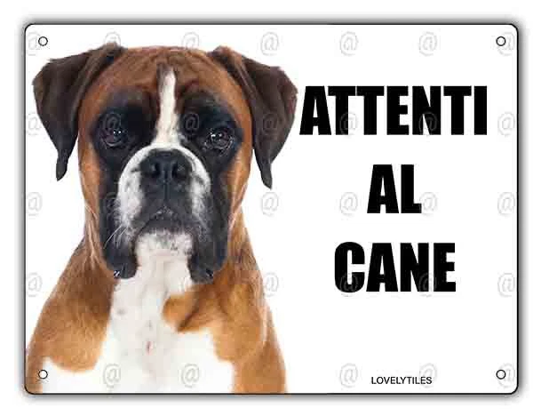 BOXER Attenti Al Cane Mod 3 TARGA Cartello IN METALLO (20X30 - 9