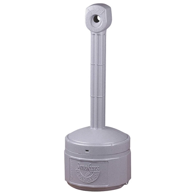 JUSTRITE 26806 Cigarette Receptacle,1 gal.,Pewter
