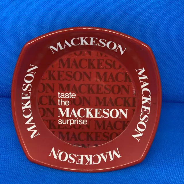 Vintage Mackeson Ashtray Plastic Great Britain Red Breweriana - Rare