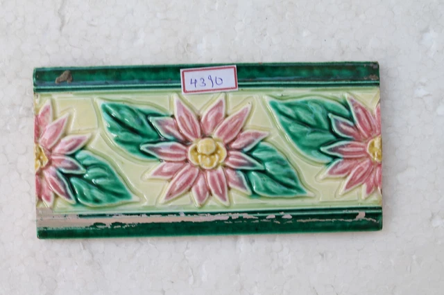 Old Circa 1930 Vintage Artdeco Ceramic Tile Border Made In Japan NH4390 10