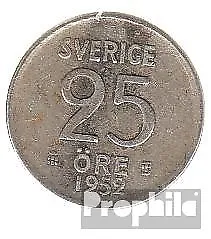 Sweden km-number. : 824 1957 very fine Silver very fine 1957 25 Öre Crown