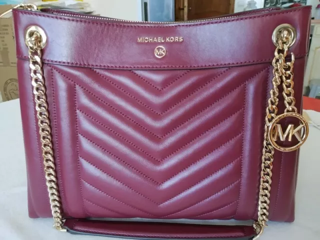 Sac porté épaule Susan en 100% cuir d'agneau matelassé motif « M » Michael Kors