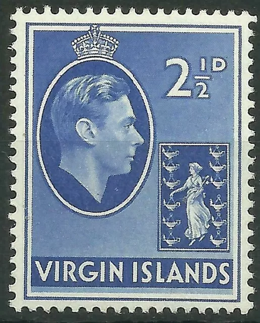 BRITISH VIRGIN ISLANDS 1938-47 SG114a. KGVI 2½d. ULTRAMARINE  -  MNH