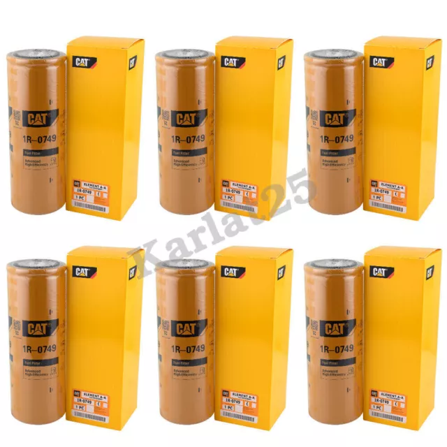 6 Pack NEW CAT 1R-0749 FUEL FILTER / CATERPILLAR 1R0749 OEM