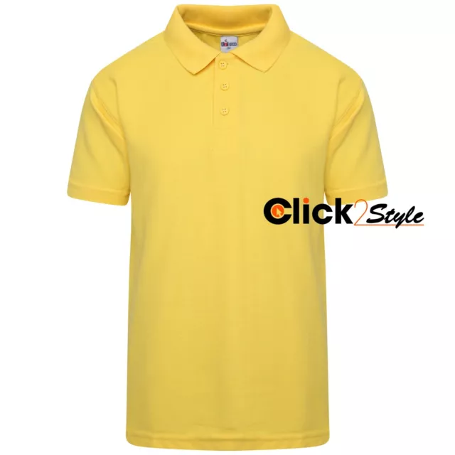 School Uniform Yellow Polo T Shirts Plain Kids T Shirt Boys Girls Tee Top Sports