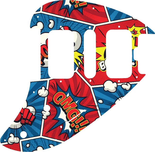WD Custom Pickguard For Music Man Silhouette #GCM01 Comic Book Graphic