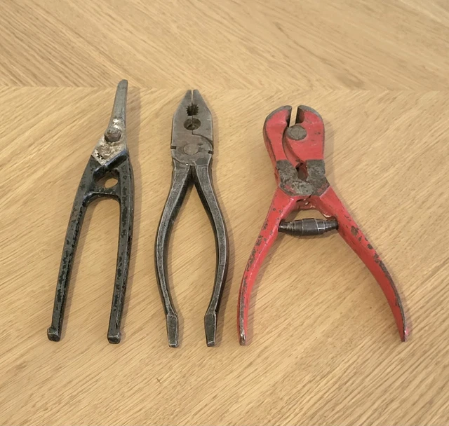 Lot De 7 Pinces Universelles Anciennes - Outils Mécaniques En Bon état, Tenailles Vintage