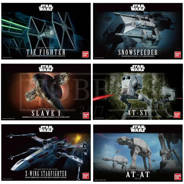 BANDAI STAR WARS Model Kits XWing Tie Fighter ATST ATAT Slave 1 B