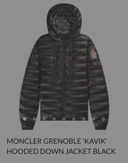 MONCLER KAVIK GIUBBOTTO Grenoble Ski Jacket Black Size 3 595.00 PicClick UK