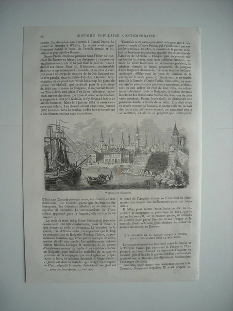 1864 Engraving. Russian Wounds In Bucharest. ++ Widdin, On The Danube. 2