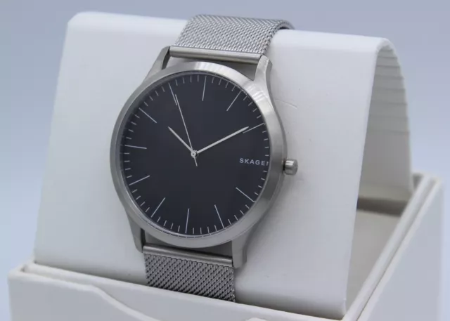 New Authentic Skagen Jorn Silver Black Mesh Men's Skw6334 Watch