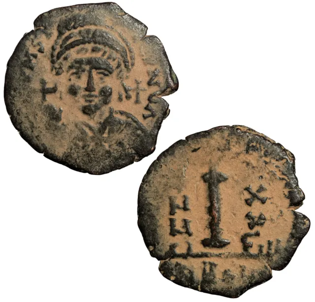Byzantine Decanummium of Justinian I from Theoupolis (Antioch).  Year 38.